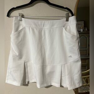 Adidas Classic Sports White Pleated Tennis/Golf Skort Skirt Size M
